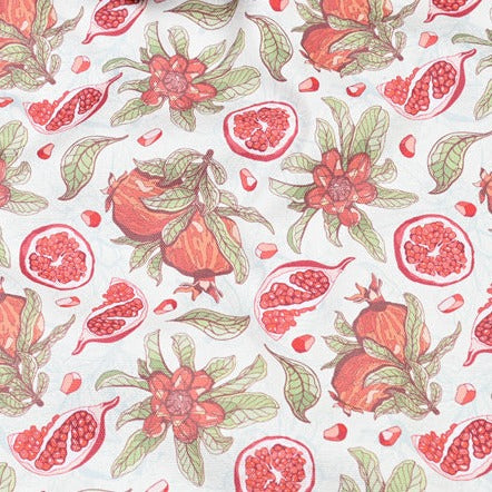 Pomegranate Fruit! 1 Yard Quality Stiff Cotton Toile Canvas Fabric by Yard, Yardage Cotton Canvas Fabrics for Bags