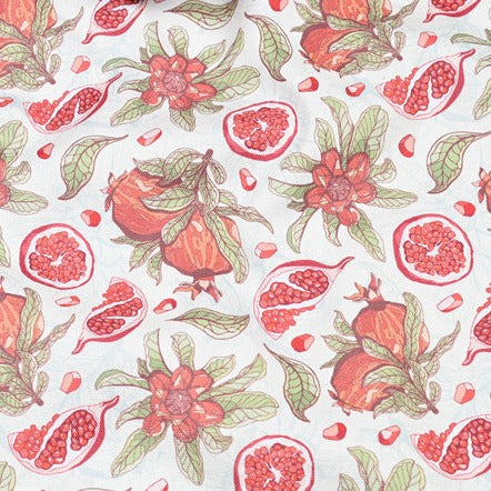 Pink Pomegranate Fruit! 1 Yard Quality Stiff Cotton Toile Canvas Fabric by Yard, Yardage Cotton Canvas Fabrics for Bags