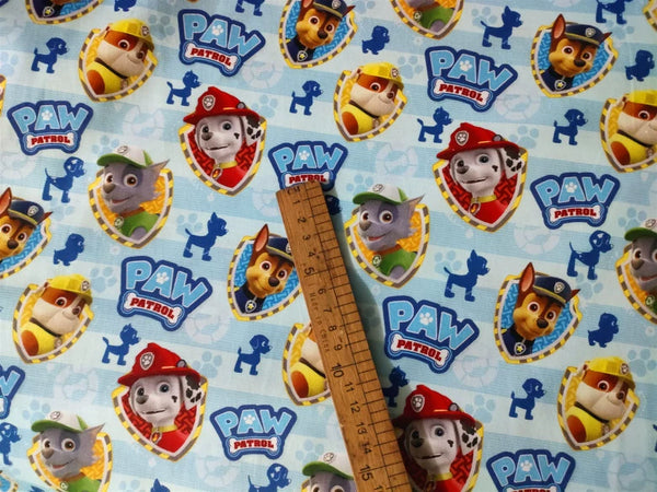 Paw Patrol green and Blue! 1 Meter Medium Thickness Cotton Fabric, Fabric by Yard, Yardage Cotton Fabrics for Style Clothes, Bags Dog, Great Dane