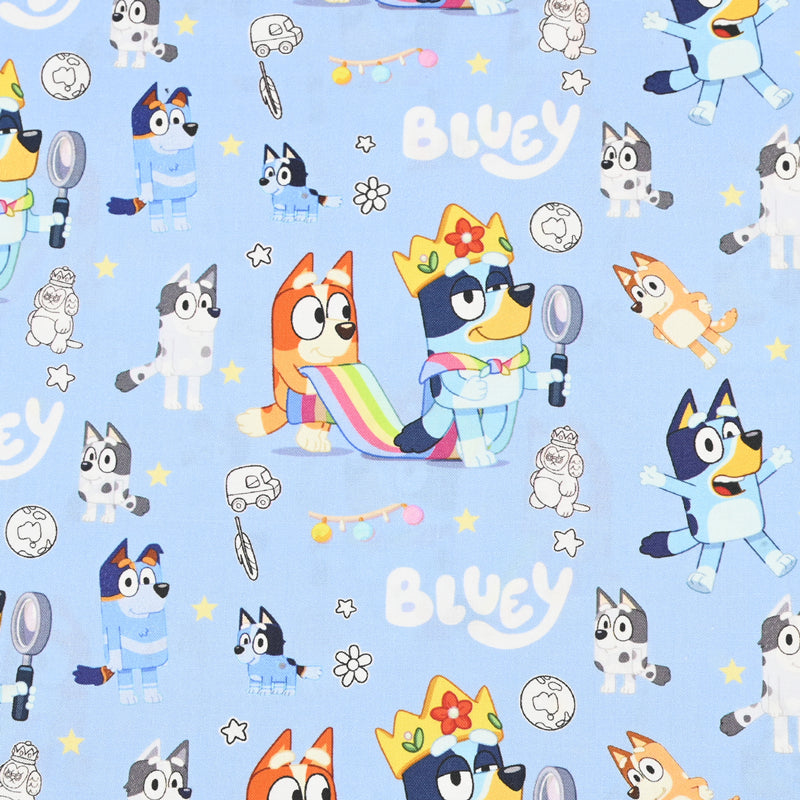 Bluey and Bingo the puppies 5 Colors! 1 Yard Quality Medium Thickness Plain  Cotton Fabric, Fabric by Yard, Cotton Australian Animated