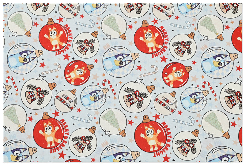 Merry & Bright Christmas the Aussie Dingo ! 1 Yard Quality Medium Thickness Plain Cotton Fabric, Fabric Aussie 2304