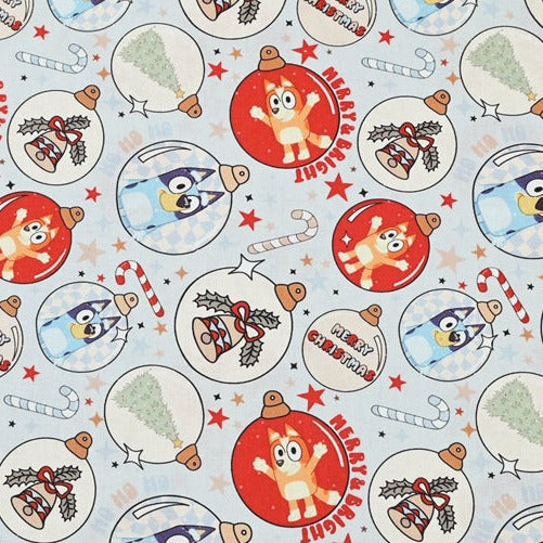 Merry & Bright Christmas the Aussie Dingo ! 1 Yard Quality Medium Thickness Plain Cotton Fabric, Fabric Aussie 2304