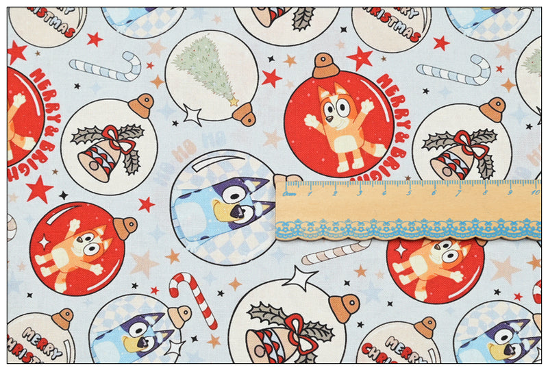 Merry & Bright Christmas the Aussie Dingo ! 1 Yard Quality Medium Thickness Plain Cotton Fabric, Fabric Aussie 2304