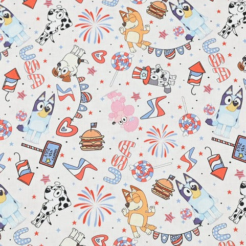 USA National Day the Aussie Dingo 2 prints! 1 Yard Quality Medium Thickness Plain Cotton Fabric, Fabric Aussie 2304