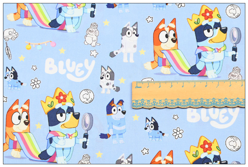 Bluey and Bingo the Aussie Dingo 5 Colors! 1 Yard Quality Medium Thickness Plain Cotton Fabric, Fabric Aussie 2304