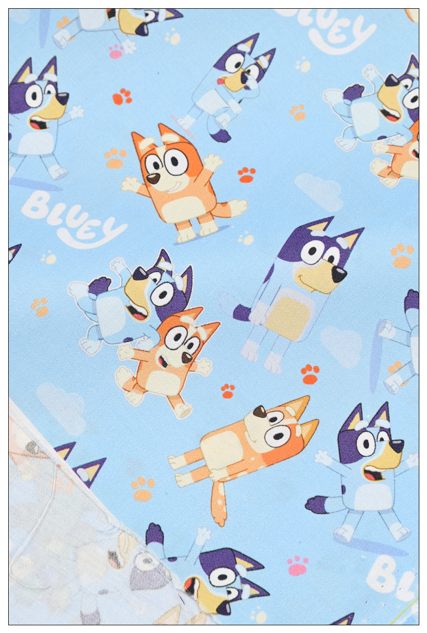 Bluey and Bingo the Aussie Dingo 5 Colors! 1 Yard Quality Medium Thickness Plain Cotton Fabric, Fabric Aussie 2304