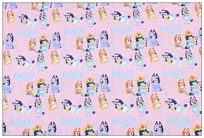 Bluey and Bingo the Aussie Dingo 5 Colors! 1 Yard Quality Medium Thickness Plain Cotton Fabric, Fabric Aussie 2304