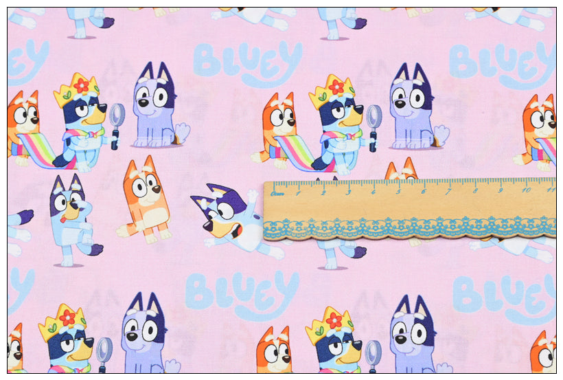 Bluey and Bingo the Aussie Dingo 5 Colors! 1 Yard Quality Medium Thickness Plain Cotton Fabric, Fabric Aussie 2304