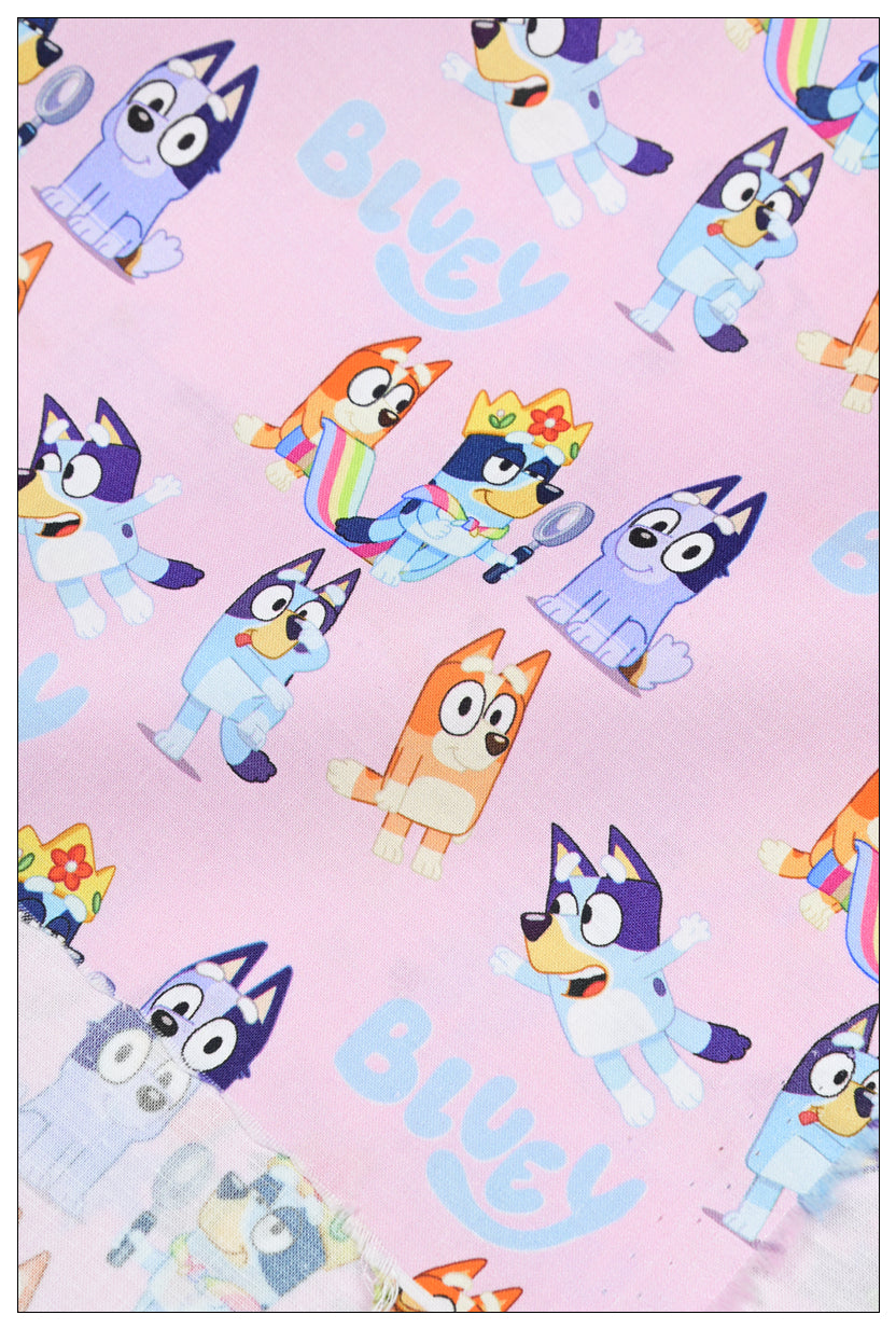 Bluey and Bingo the Aussie Dingo 5 Colors! 1 Yard Quality Medium Thickness Plain Cotton Fabric, Fabric Aussie 2304