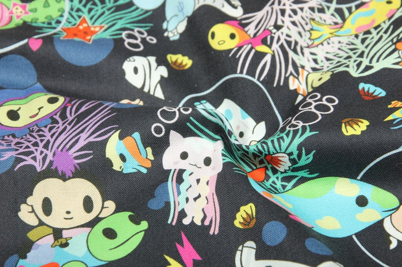 pink Hawaii hula alien anime fabric Manga fabric Fabric by Japanese Indie -  modeS4u