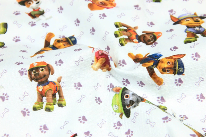 Paw Patrol Series 2 6 prints! 1 Meter Medium Thickness Cotton Fabric, Fabric by Yard, Yardage Cotton Fabrics for Style Clothes, Bags Dog