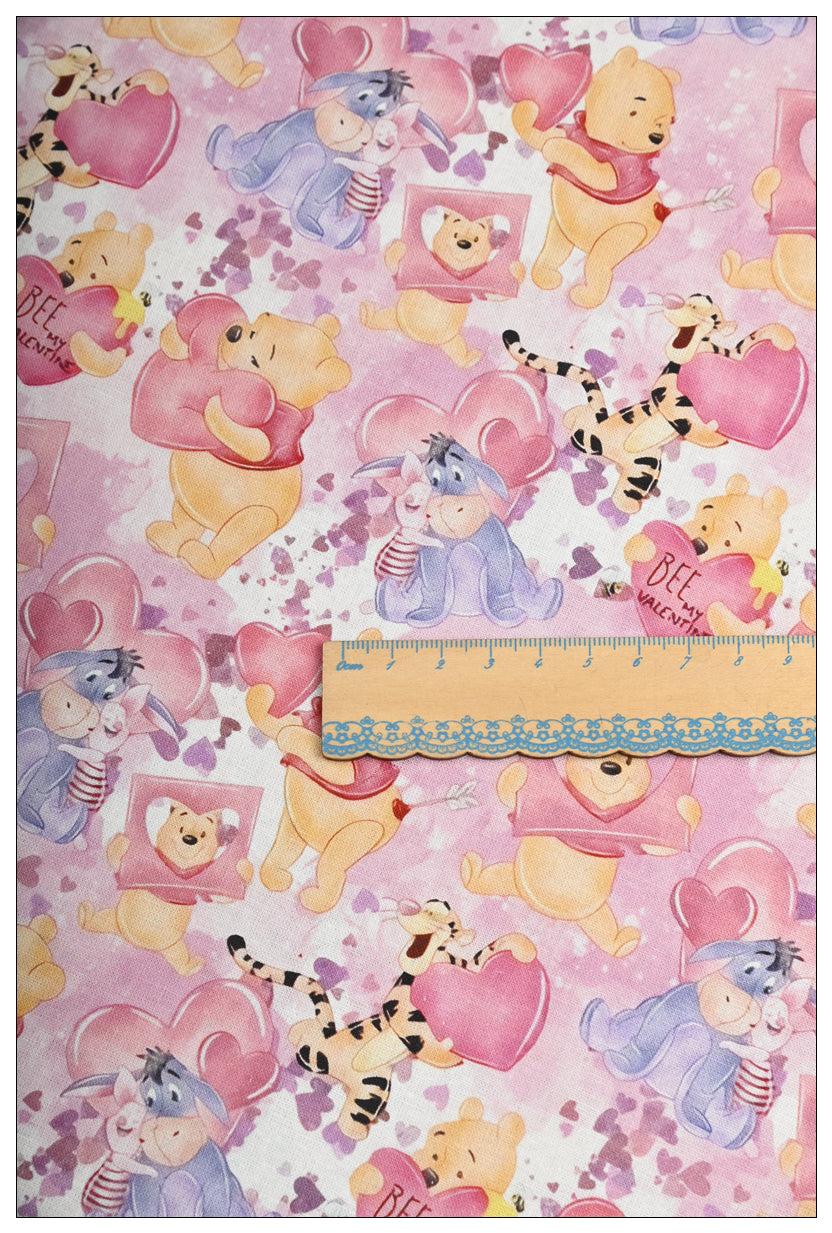 Winnie the Pooh and Friends 5 prints! 1 Meter Medium Thickness Cotton Fabric, Fabric by Yard, Yardage Cotton Fabrics for Style Clothes, Bags