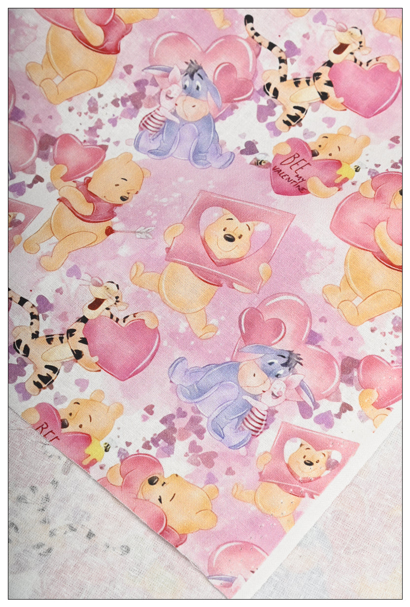 Winnie the Pooh and Friends 5 prints! 1 Meter Medium Thickness Cotton Fabric, Fabric by Yard, Yardage Cotton Fabrics for Style Clothes, Bags