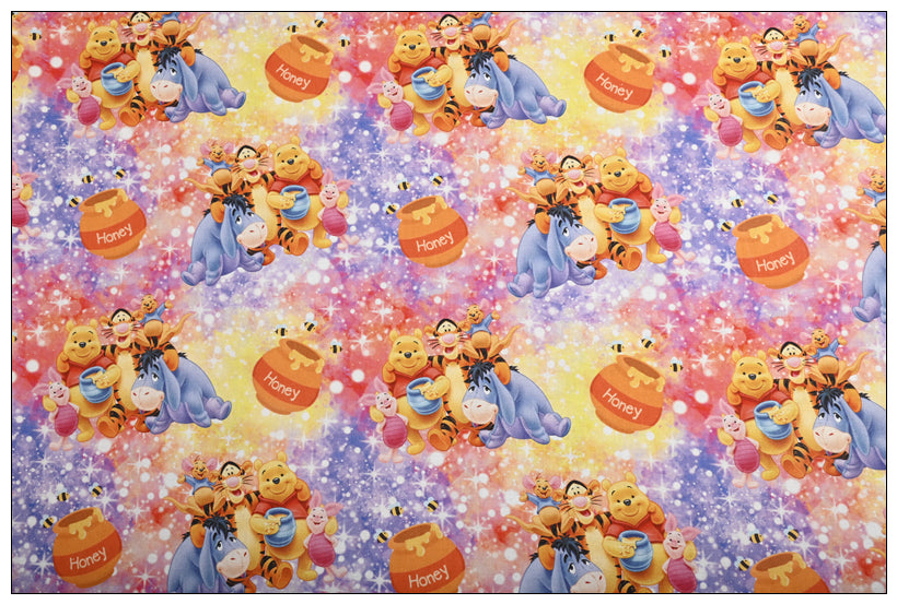 Winnie the Pooh and Friends 5 prints! 1 Meter Medium Thickness Cotton Fabric, Fabric by Yard, Yardage Cotton Fabrics for Style Clothes, Bags