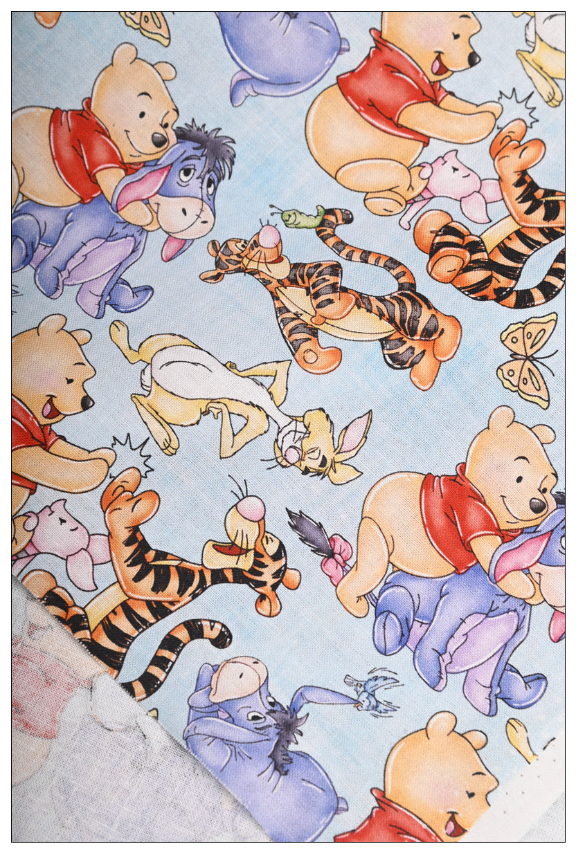 Winnie the Pooh and Friends 5 prints! 1 Meter Medium Thickness Cotton Fabric, Fabric by Yard, Yardage Cotton Fabrics for Style Clothes, Bags