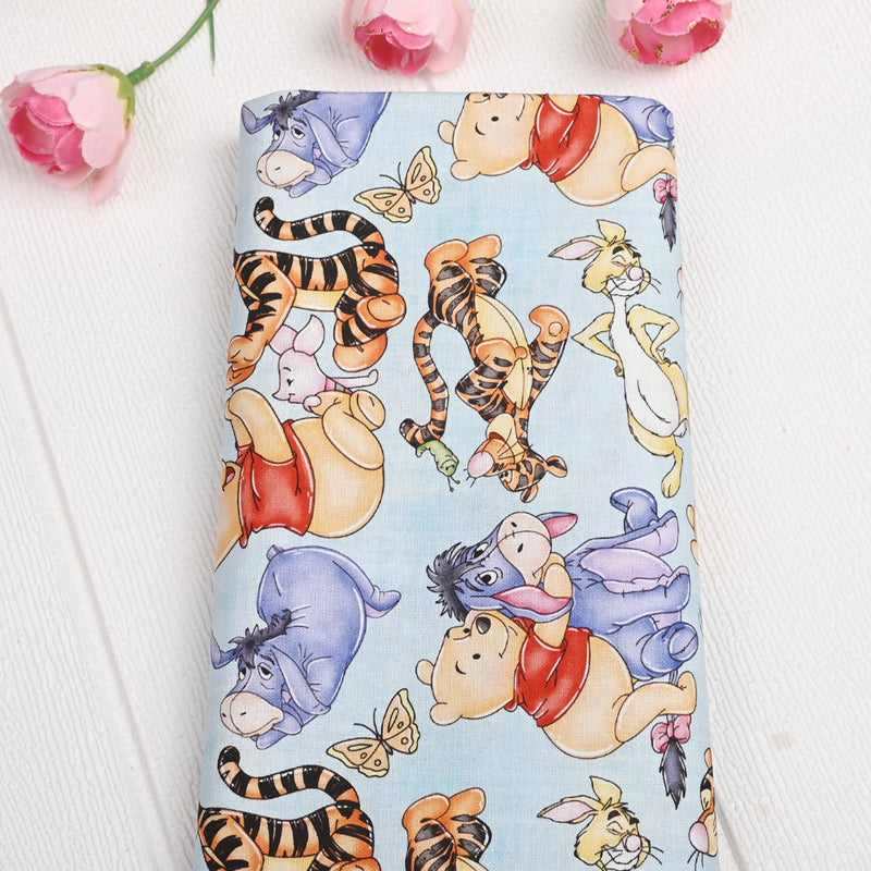 Winnie the Pooh and Friends 5 prints! 1 Meter Medium Thickness Cotton Fabric, Fabric by Yard, Yardage Cotton Fabrics for Style Clothes, Bags