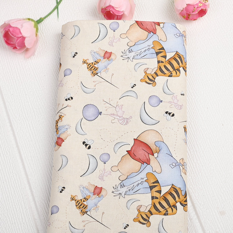 Winnie the Pooh and Friends 5 prints! 1 Meter Medium Thickness Cotton Fabric, Fabric by Yard, Yardage Cotton Fabrics for Style Clothes, Bags