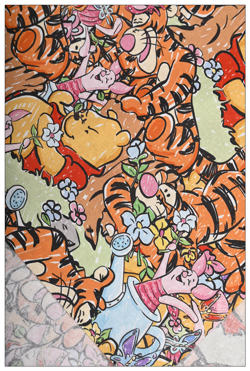 Winnie the Pooh and Friends 5 prints! 1 Meter Medium Thickness Cotton Fabric, Fabric by Yard, Yardage Cotton Fabrics for Style Clothes, Bags