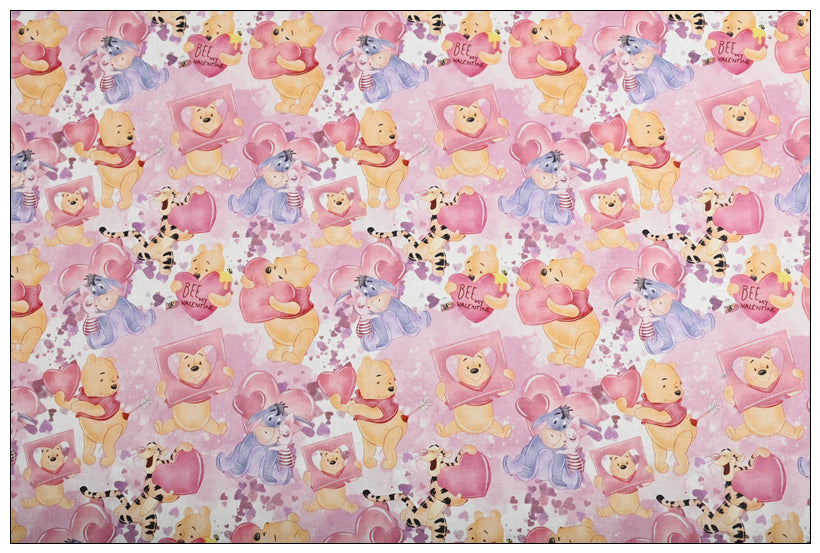 Winnie the Pooh and Friends 5 prints! 1 Meter Medium Thickness Cotton Fabric, Fabric by Yard, Yardage Cotton Fabrics for Style Clothes, Bags