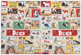 Kennel Club Dogs Book American Retro Pictures ! Half Meter Medium Thickness Cotton-Linen Fabric, Fabric by Half Yard for Style Clothes, Bags