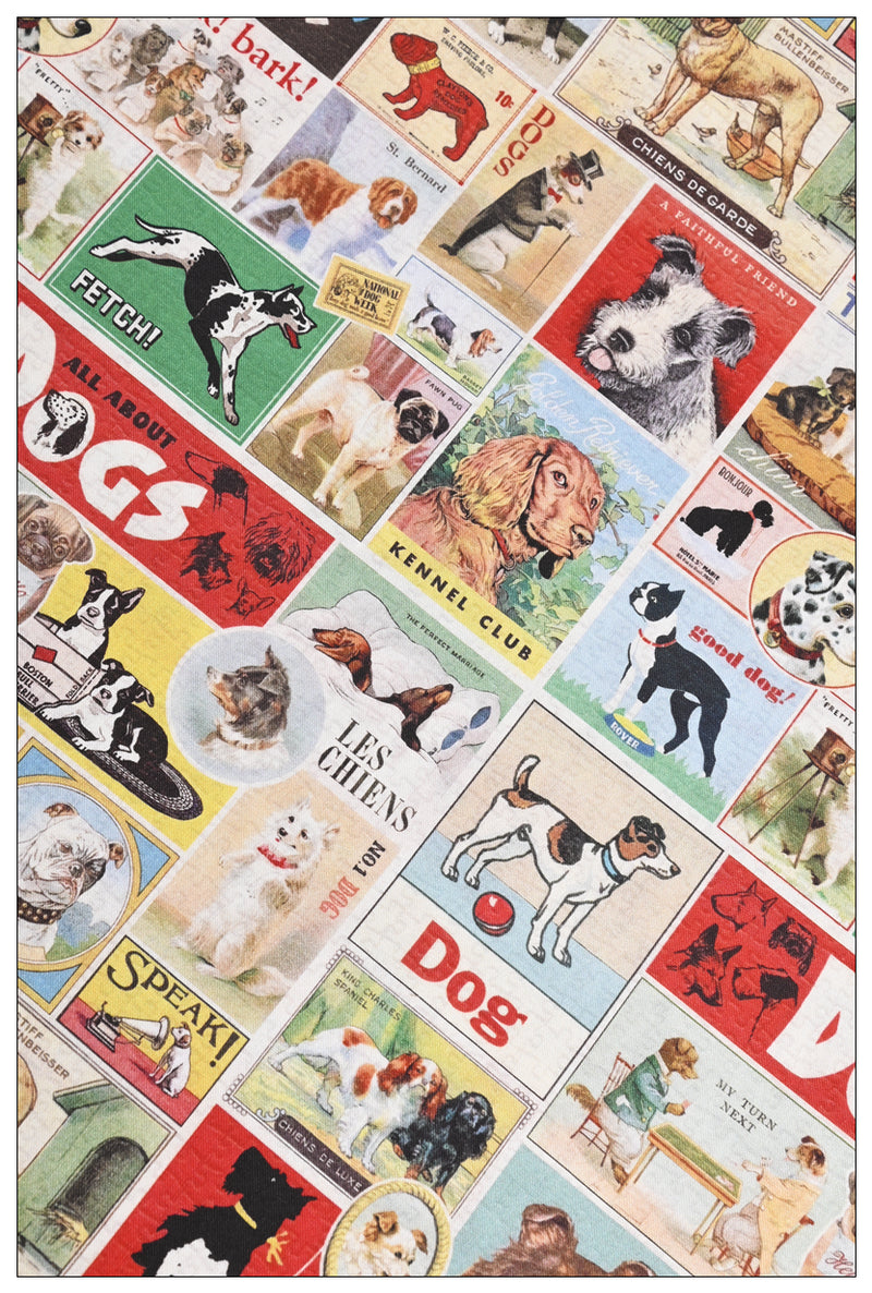 Kennel Club Dogs Book American Retro Pictures ! Half Meter Medium Thickness Cotton-Linen Fabric, Fabric by Half Yard for Style Clothes, Bags