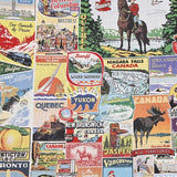 Canadian Attractions American Retro Pictures ! Half Yard Medium Thickness Cotton-Linen Fabric, Fabric by Half Yard for Style Clothes, Bags