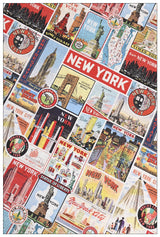 New York Attractions American Retro Pictures ! Half Meter Medium Thickness Cotton-Linen Fabric, Fabric by Half Yard for Style Clothes, Bags