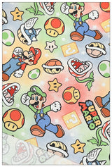 Super Mario and the Game Staff  2 prints! 1 Meter Plain Cotton Fabric by Yard, Yardage Cotton Fabrics for Style Bags