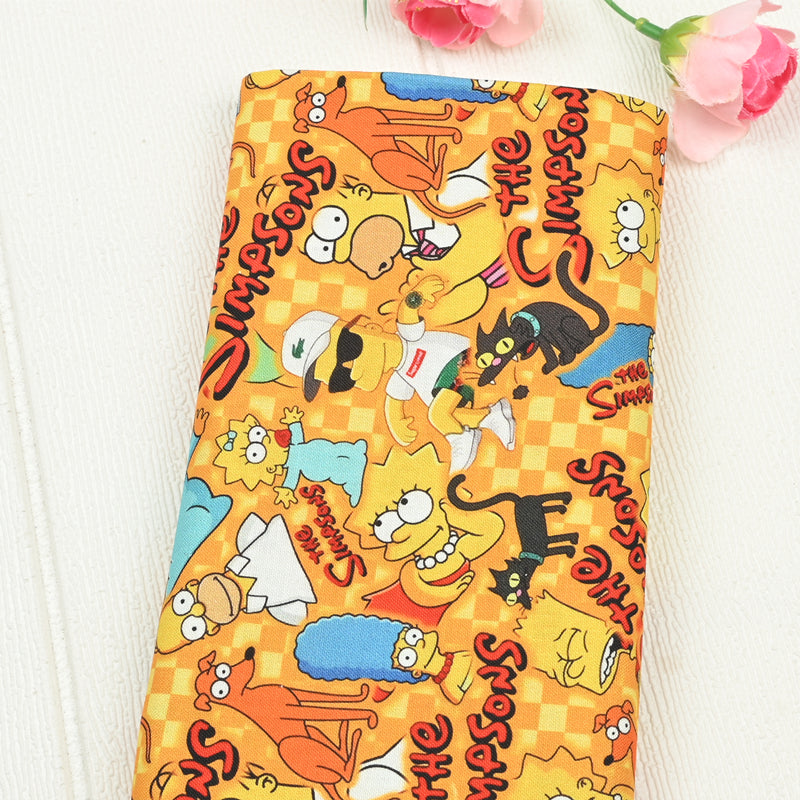 the Simpsons and Sponge Bob! 1 Meter Plain Cotton Fabric by Yard, Yardage Cotton Fabrics for Style Bags