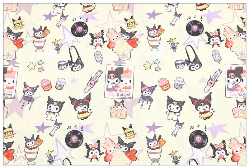 Hello Kitty My Melody Pochacco Sanrio! 1 Yard Printed Cotton Fabric, Fabric by Yard, Yardage Bag Fabrics, Children Fabrics, Kids, Japanese