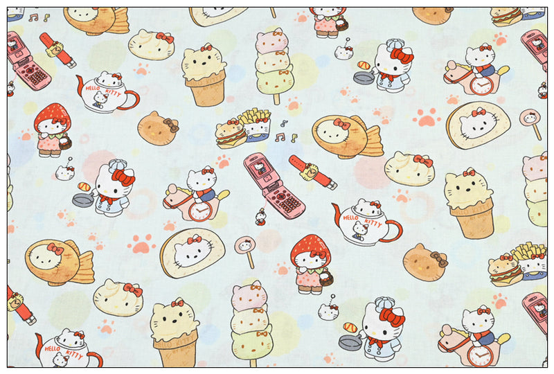 Hello Kitty My Melody Pochacco Sanrio! 1 Yard Printed Cotton Fabric, Fabric by Yard, Yardage Bag Fabrics, Children Fabrics, Kids, Japanese