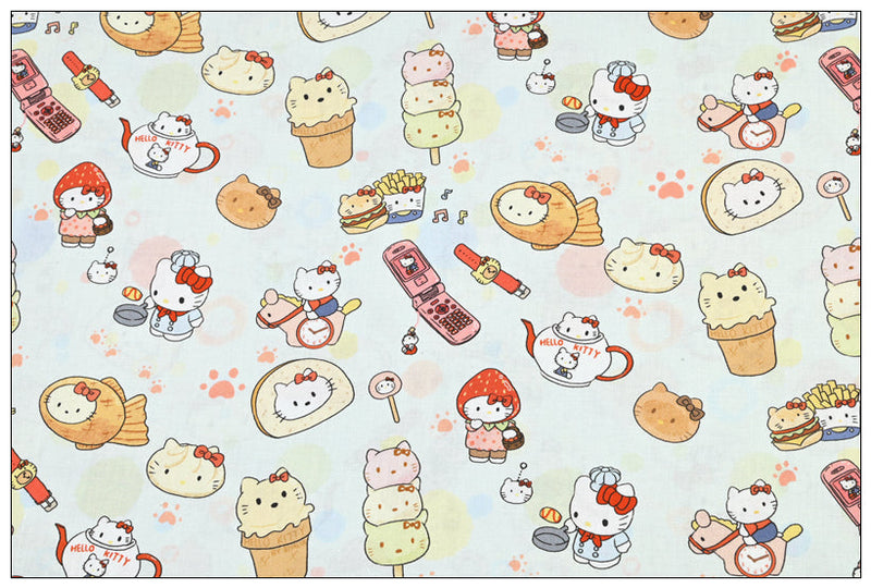 Hello Kitty My Melody Pochacco Anime! 1 Yard Printed Cotton Fabric, Fabric by Yard, Yardage Bag Fabrics, Children Fabrics, Kids, Japanese