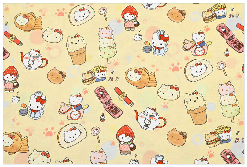 Hello Kitty My Melody Pochacco Anime! 1 Yard Printed Cotton Fabric, Fabric by Yard, Yardage Bag Fabrics, Children Fabrics, Kids, Japanese