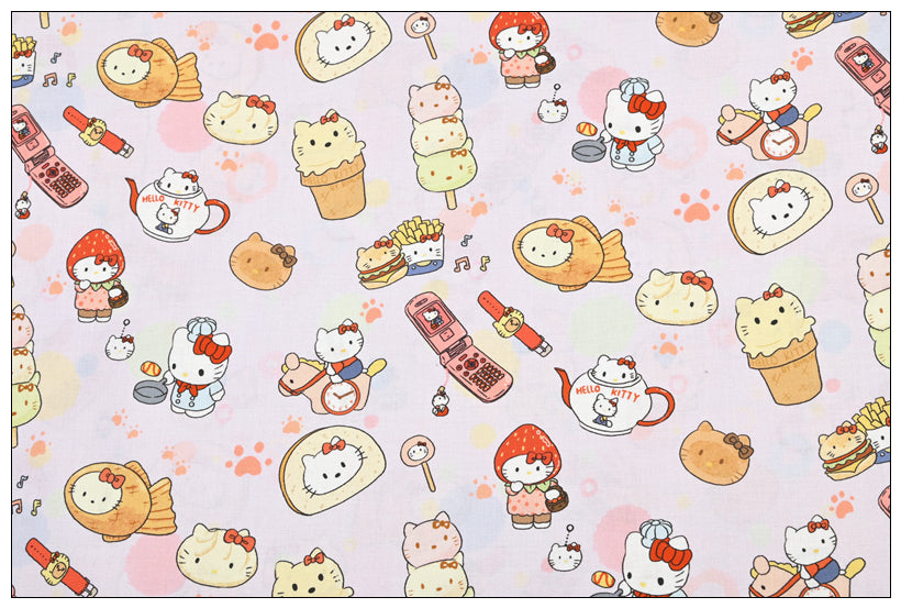 Hello Kitty My Melody Pochacco Anime! 1 Yard Printed Cotton Fabric, Fabric by Yard, Yardage Bag Fabrics, Children Fabrics, Kids, Japanese