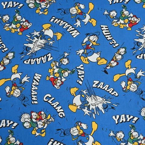 Little Ducks Donald Duck Blue! 1 Meter Medium Thickness  Cotton Fabric, Fabric by Yard, Yardage Cotton Fabrics for  Style Garments, Bags