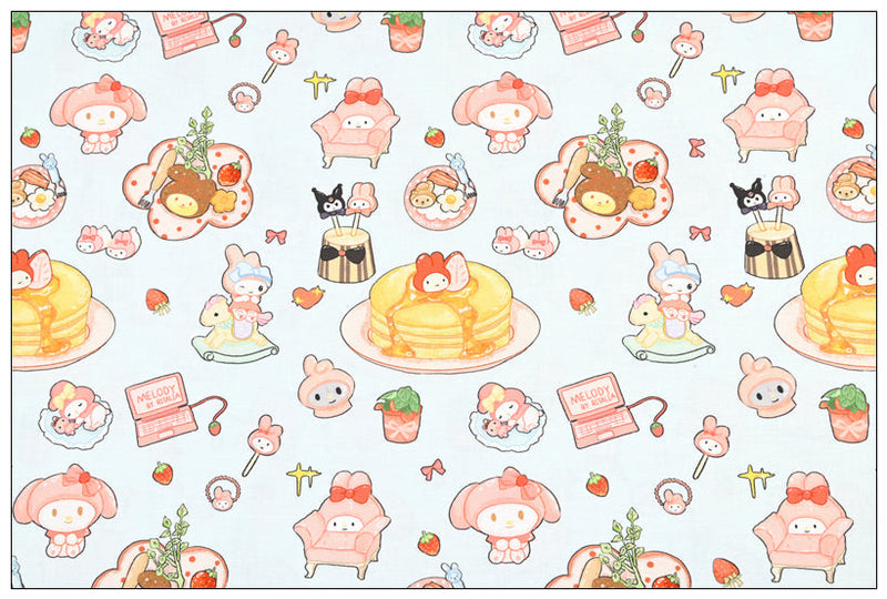 My Melody Hello Kitty Pochacco Anime! 1 Yard Printed Cotton Fabric, Fabric by Yard, Yardage Bag Fabrics, Children Fabrics, Kids, Japanese