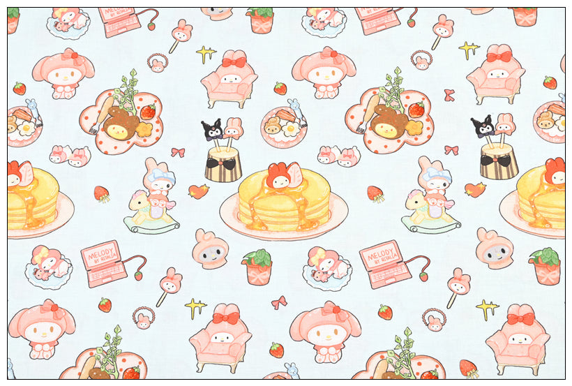 Hello Kitty My Melody Pochacco Anime! 1 Yard Printed Cotton Fabric, Fabric by Yard, Yardage Bag Fabrics, Children Fabrics, Kids, Japanese