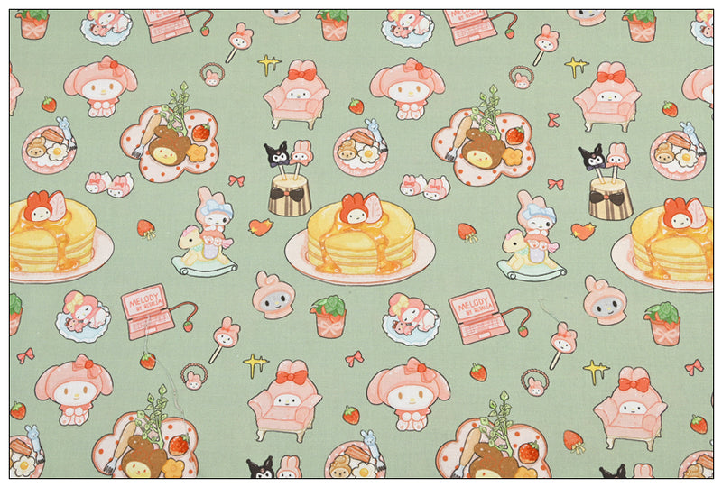 Hello Kitty My Melody Pochacco Sanrio! 1 Yard Printed Cotton Fabric, Fabric by Yard, Yardage Bag Fabrics, Children Fabrics, Kids, Japanese