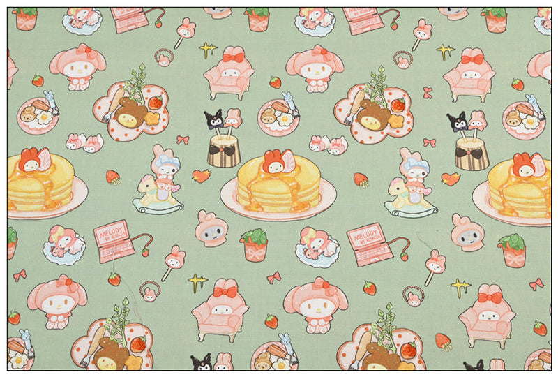 My Melody Hello Kitty Pochacco Anime! 1 Yard Printed Cotton Fabric, Fabric by Yard, Yardage Bag Fabrics, Children Fabrics, Kids, Japanese