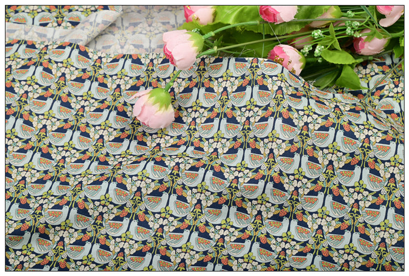 Doves and flowers! 1 Meter Medium Weight Plain Cotton Fabric, Fabric by Yard, Yardage Cotton Fabrics for  Style Garments, Bags