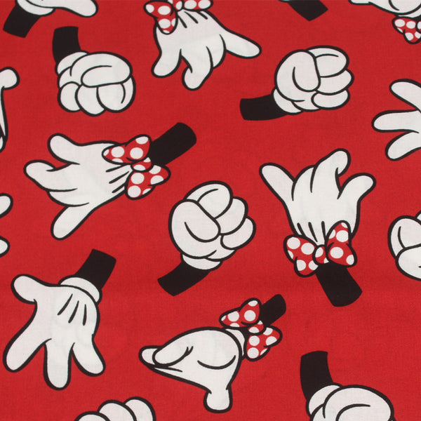 Rock Scissors Paper Mickey Hands red! 1 Meter Medium Thickness  Cotton Fabric, Fabric by Yard, Yardage Cotton Fabrics for  Style Garments, Bags