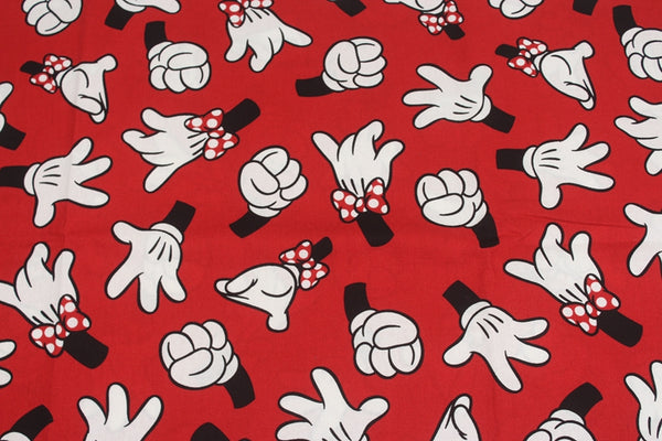 Rock Scissors Paper Mickey Hands red! 1 Meter Medium Thickness  Cotton Fabric, Fabric by Yard, Yardage Cotton Fabrics for  Style Garments, Bags