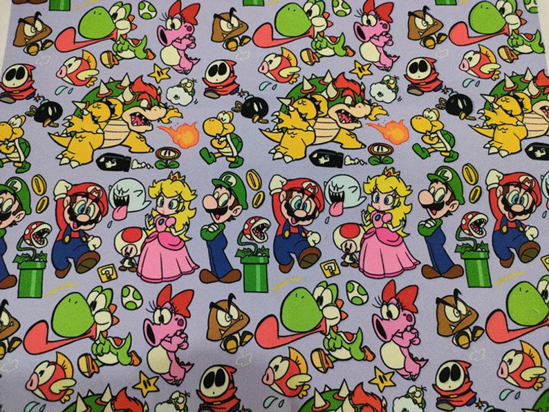 Retro Super Mario Pixels 2 Colors! 1 Meter Light Weight Plain Blends Fabric, Fabric by Yard, Yardage Cotton Fabrics for  Style - fabrics-top