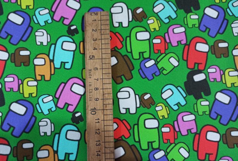 Among Us the game series3 5 Prints ! 1 Meter Medium Printed Cotton Fabric by Yard, Yardage Cotton Bag online Game, Crewmates, Impostorser - fabrics-top