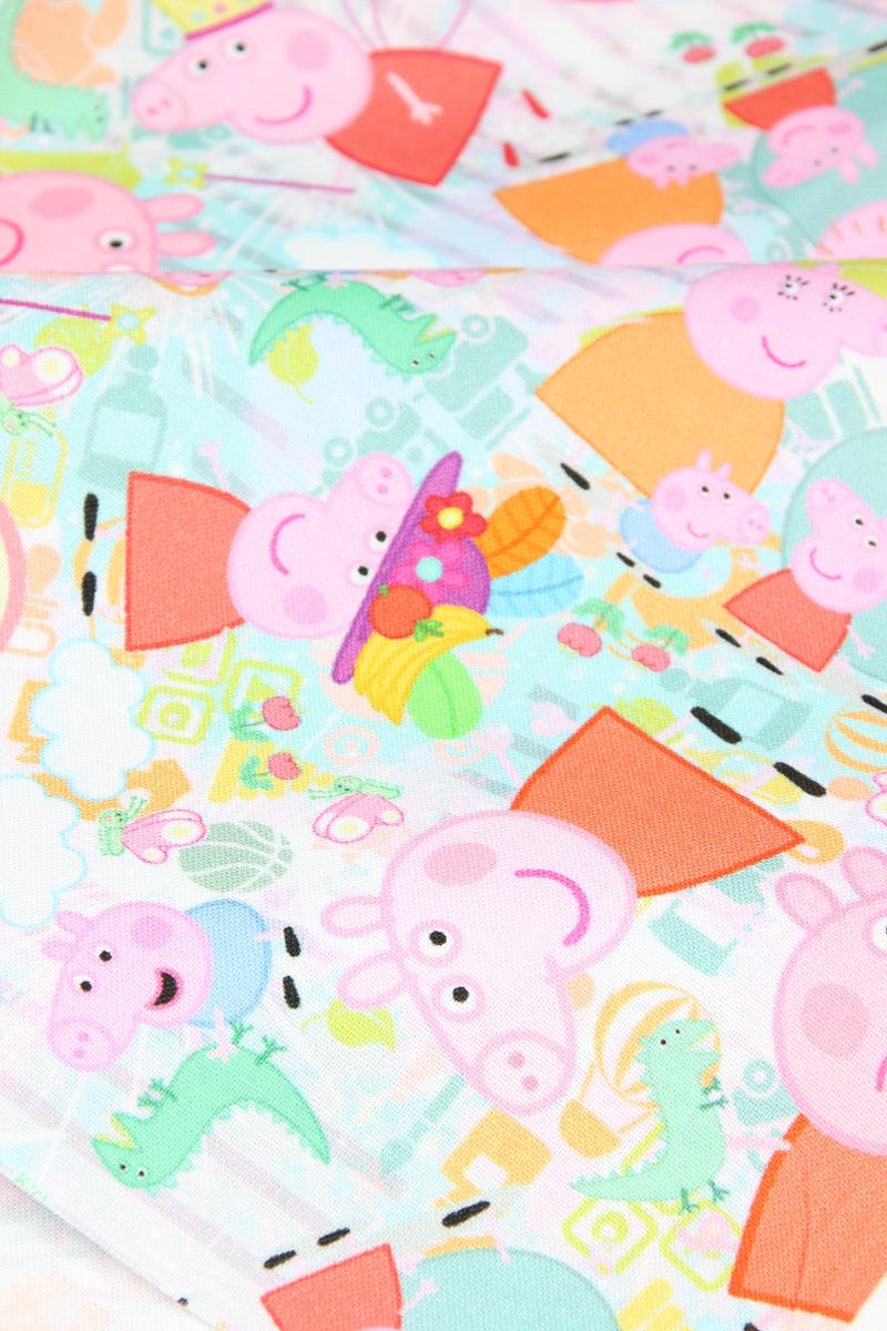 Peppa Pig pink! 1 Meter Printed Cotton Fabric, Fabric by Yard, Yardage Fabrics, Children  Kids - fabrics-top