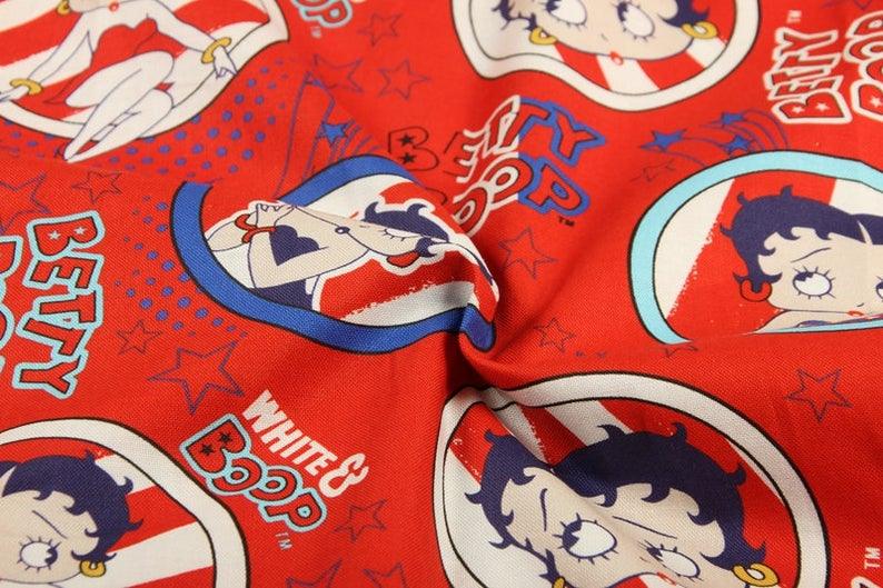 Betty Boop Red 2 Prints! Betty Boop, 1 Meter Medium Thickness Cotton Fabric, Fabric by Yard, Yardage Cotton Fabrics for Style Clothes  Bags - fabrics-top