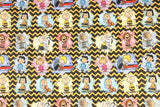 Yellow-black Chevron Snoopy! 1 Meter Printed Cotton Fabric, Fabric by Yard, Yardage Fabrics, Children  Kids