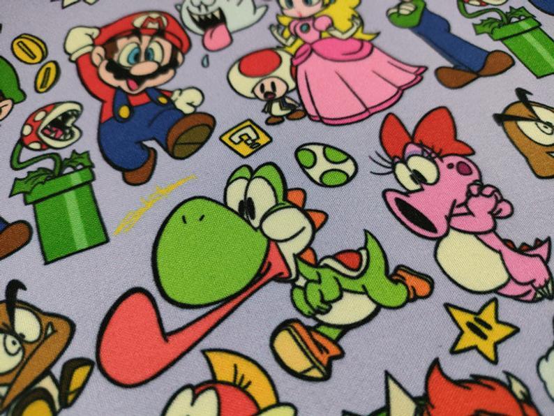 Retro Super Mario Pixels 2 Colors! 1 Meter Light Weight Plain Blends Fabric, Fabric by Yard, Yardage Cotton Fabrics for  Style - fabrics-top