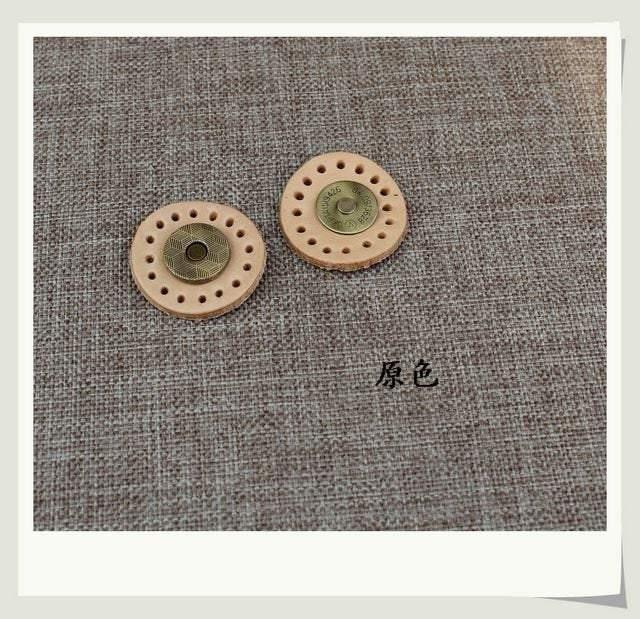 5 Pairs of Color Leather Magnetic Buttons , 3cm Genuine Leather Covered, 9 colors available, Sewing-on Bag Leather Magnetic Button - fabrics-top