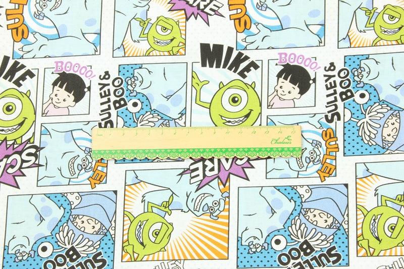 Sulley and Mike Monsters Inc. black! 1 Meter Medium Thickness Plain Cotton Fabric, Fabric by Yard, Yardage Cotton Style Garments, Bags - fabrics-top